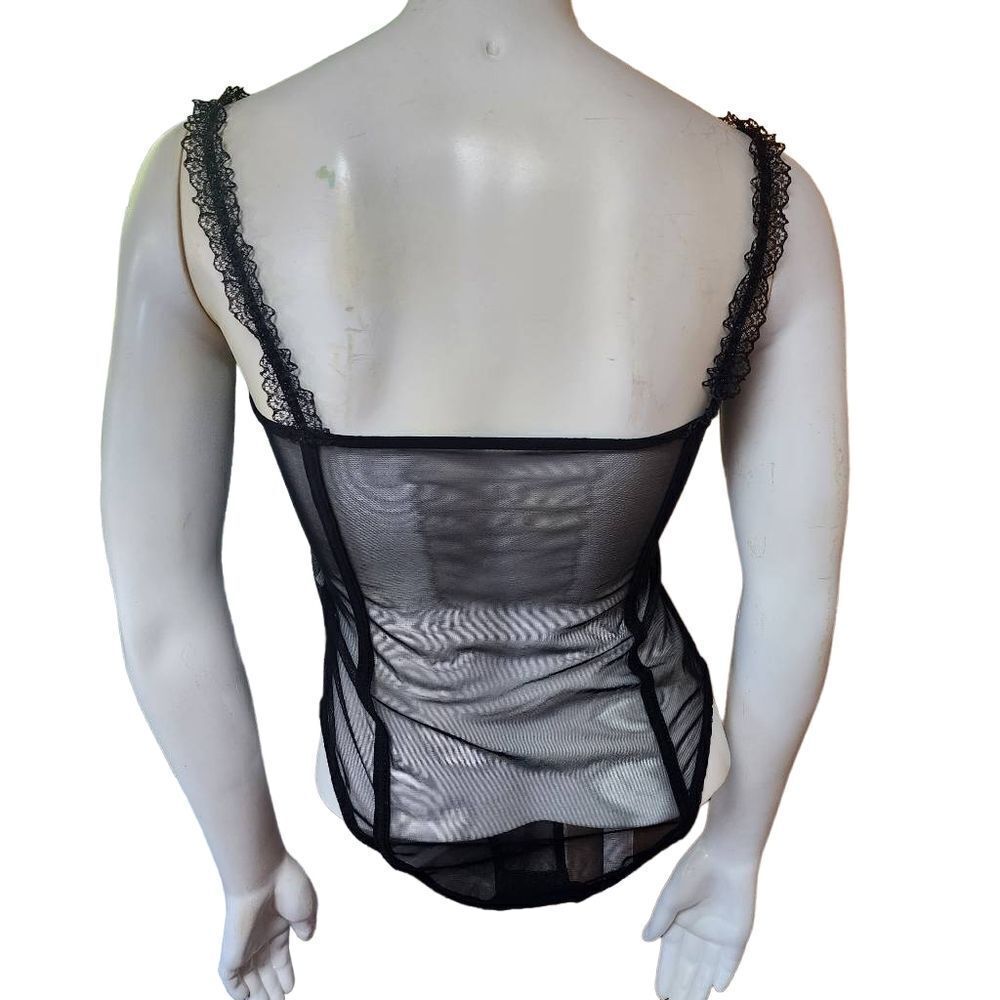 Shein Black Mesh Corset Bodysuit (S) - Picture 5 of 6